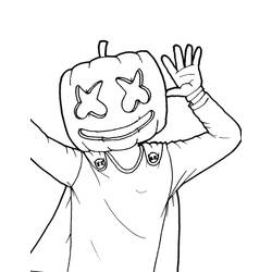 Dessin à colorier: Marshmello Fortnite (Jeux Vidéos) #208272 - Coloriages à Imprimer Gratuits