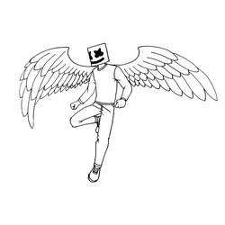 Dessin à colorier: Marshmello Fortnite (Jeux Vidéos) #208273 - Coloriages à Imprimer Gratuits