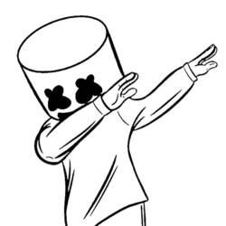 Dessin à colorier: Marshmello Fortnite (Jeux Vidéos) #208274 - Coloriages à Imprimer Gratuits