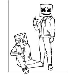 Dessin à colorier: Marshmello Fortnite (Jeux Vidéos) #208276 - Coloriages à Imprimer Gratuits