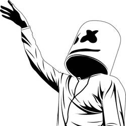 Dessin à colorier: Marshmello Fortnite (Jeux Vidéos) #208277 - Coloriages à Imprimer Gratuits