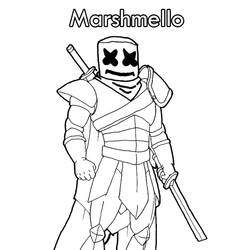 Dessin à colorier: Marshmello Fortnite (Jeux Vidéos) #208279 - Coloriages à Imprimer Gratuits