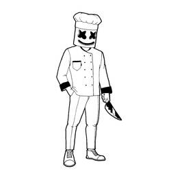 Dessin à colorier: Marshmello Fortnite (Jeux Vidéos) #208281 - Coloriages à Imprimer Gratuits