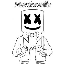 Dessin à colorier: Marshmello Fortnite (Jeux Vidéos) #208282 - Coloriages à Imprimer Gratuits