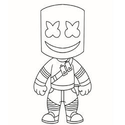 Dessin à colorier: Marshmello Fortnite (Jeux Vidéos) #208287 - Coloriages à Imprimer Gratuits