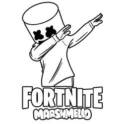 Dessin à colorier: Marshmello Fortnite (Jeux Vidéos) #208290 - Coloriages à Imprimer Gratuits