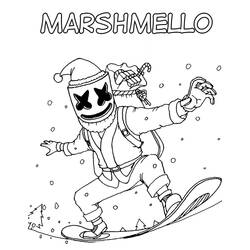 Dessin à colorier: Marshmello Fortnite (Jeux Vidéos) #208296 - Coloriages à Imprimer Gratuits