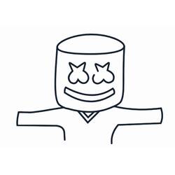 Dessin à colorier: Marshmello Fortnite (Jeux Vidéos) #208298 - Coloriages à Imprimer Gratuits
