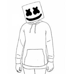 Dessin à colorier: Marshmello Fortnite (Jeux Vidéos) #208302 - Coloriages à Imprimer Gratuits