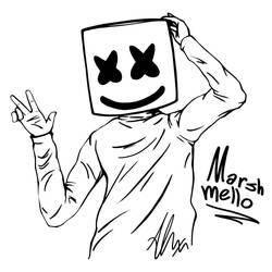 Dessin à colorier: Marshmello Fortnite (Jeux Vidéos) #208304 - Coloriages à Imprimer Gratuits