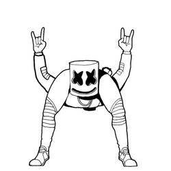 Dessin à colorier: Marshmello Fortnite (Jeux Vidéos) #208305 - Coloriages à Imprimer Gratuits
