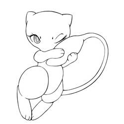 Dessin à colorier: Mew (Jeux Vidéos) #187437 - Coloriages à Imprimer Gratuits