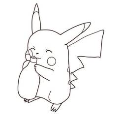 Coloriage Pikachu (Jeux Vidéos) #177207 à imprimer et colorier