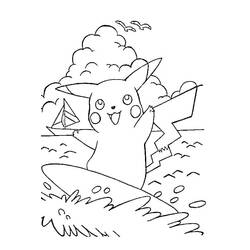 Coloriage Pikachu (Jeux Vidéos) #177248 à imprimer et colorier