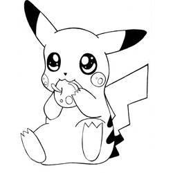 Dessin à colorier: Pikachu (Jeux Vidéos) #215401 - Coloriages à Imprimer Gratuits