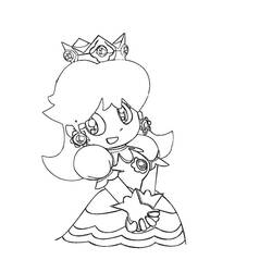 Dessin à colorier: Princesse Daisy (Jeux Vidéos) #219047 - Coloriages à Imprimer Gratuits