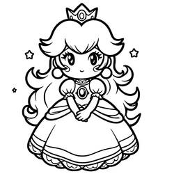 Dessin à colorier: Princesse Peach (Jeux Vidéos) #211807 - Coloriages à Imprimer Gratuits