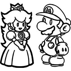 Dessin à colorier: Princesse Peach (Jeux Vidéos) #211814 - Coloriages à Imprimer Gratuits