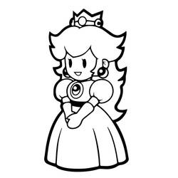 Dessin à colorier: Princesse Peach (Jeux Vidéos) #211815 - Coloriages à Imprimer Gratuits