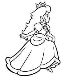 Dessin à colorier: Princesse Peach (Jeux Vidéos) #211825 - Coloriages à Imprimer Gratuits