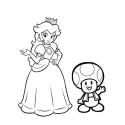 Dessin à colorier: Princesse Peach (Jeux Vidéos) #211839 - Coloriages à Imprimer Gratuits