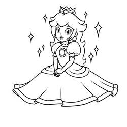 Dessin à colorier: Princesse Peach (Jeux Vidéos) #211845 - Coloriages à Imprimer Gratuits