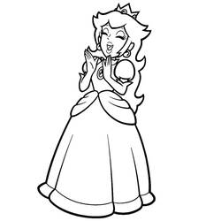 Dessin à colorier: Princesse Peach (Jeux Vidéos) #211849 - Coloriages à Imprimer Gratuits