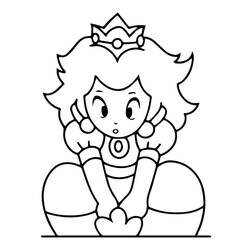 Dessin à colorier: Princesse Peach (Jeux Vidéos) #211850 - Coloriages à Imprimer Gratuits
