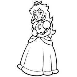 Dessin à colorier: Princesse Peach (Jeux Vidéos) #211853 - Coloriages à Imprimer Gratuits