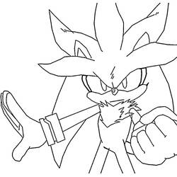 Coloriage Silver Sonic (Jeux Vidéos) #221550 à imprimer et colorier