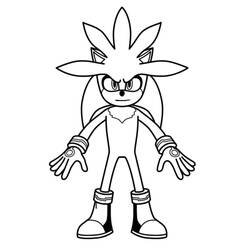 Coloriage Silver Sonic (Jeux Vidéos) #221553 à imprimer et colorier