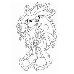 Coloriage Silver Sonic (Jeux Vidéos) #221562 à imprimer et colorier