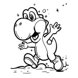 Dessin à colorier: Yoshi (Jeux Vidéos) #195186 - Coloriages à Imprimer Gratuits