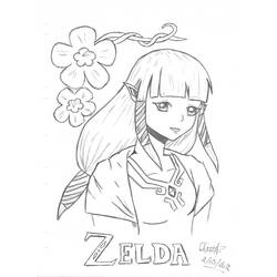 Dessin à colorier: Zelda (Jeux Vidéos) #113243 - Coloriages à imprimer