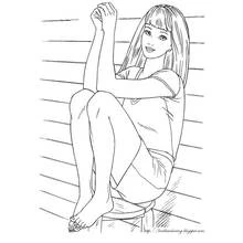 Illustration au trait Barbie (Jouets et Jeux) #27665 prête à colorier