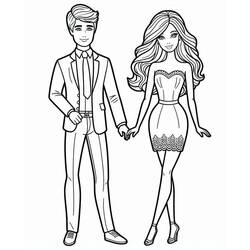 Dessin à colorier: Barbie et Ken (Jouets et Jeux) #219763 - Coloriages à Imprimer Gratuits