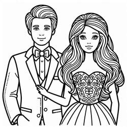 Dessin à colorier: Barbie et Ken (Jouets et Jeux) #219767 - Coloriages à Imprimer Gratuits