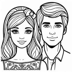 Dessin à colorier: Barbie et Ken (Jouets et Jeux) #219768 - Coloriages à Imprimer Gratuits