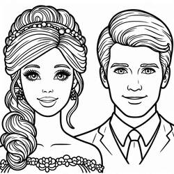 Dessin à colorier: Barbie et Ken (Jouets et Jeux) #219769 - Coloriages à Imprimer Gratuits