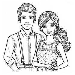 Dessin à colorier: Barbie et Ken (Jouets et Jeux) #219770 - Coloriages à Imprimer Gratuits