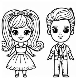 Dessin à colorier: Barbie et Ken (Jouets et Jeux) #219771 - Coloriages à Imprimer Gratuits