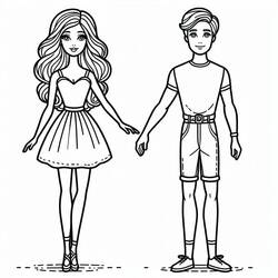Dessin à colorier: Barbie et Ken (Jouets et Jeux) #219773 - Coloriages à Imprimer Gratuits