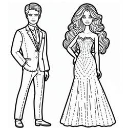 Dessin à colorier: Barbie et Ken (Jouets et Jeux) #219774 - Coloriages à Imprimer Gratuits