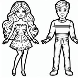 Dessin à colorier: Barbie et Ken (Jouets et Jeux) #219776 - Coloriages à Imprimer Gratuits