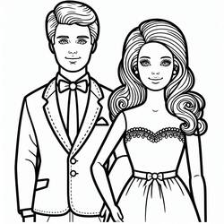 Dessin à colorier: Barbie et Ken (Jouets et Jeux) #219780 - Coloriages à Imprimer Gratuits