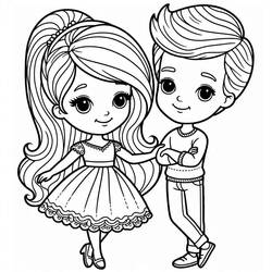 Dessin à colorier: Barbie et Ken (Jouets et Jeux) #219782 - Coloriages à Imprimer Gratuits