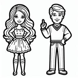 Dessin à colorier: Barbie et Ken (Jouets et Jeux) #219784 - Coloriages à Imprimer Gratuits