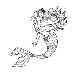Dessin à colorier: Barbie Sirène (Jouets et Jeux) #200652 - Coloriages à Imprimer Gratuits