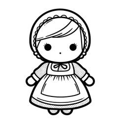 Dessin à colorier: Poupée (Jouets et Jeux) #202187 - Coloriages à Imprimer Gratuits