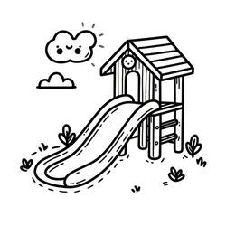 Dessin à colorier: Toboggan (Jouets et Jeux) #218626 - Coloriages à Imprimer Gratuits